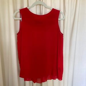 Paul Smith sleeveless silk top with plain front and crystal pleated back.